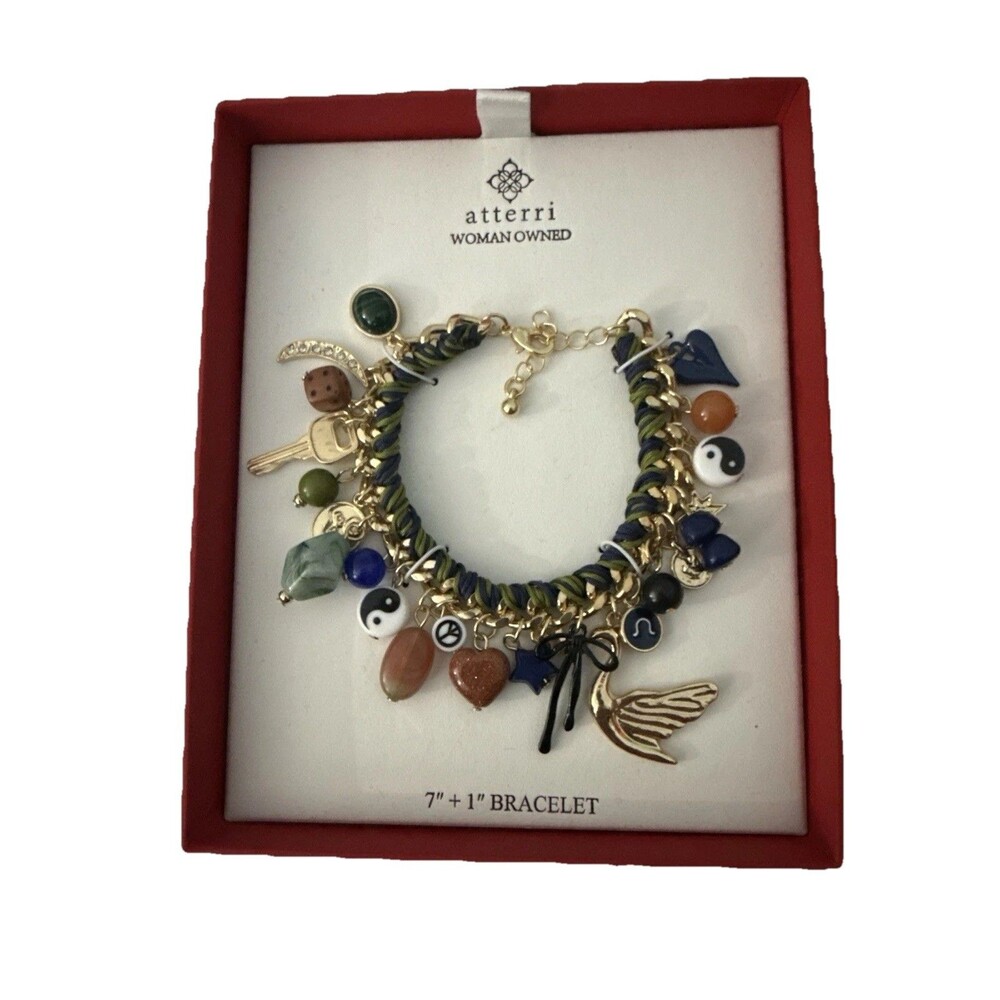 Atterri Bracelet Woman Owned Charm Multi Color Tik Tok Viral Gold Tone Magic NWT